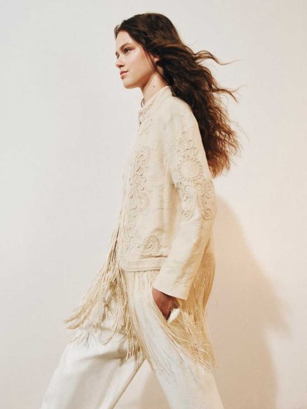 ZARA ZW COLLECTION FRINGED JACKET - Picture 7 of 7